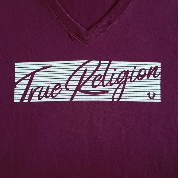 True Religion🙏 Long Sleeve Silver🤍 Foil Graphic Tee - NWT - Picture 9 of 12